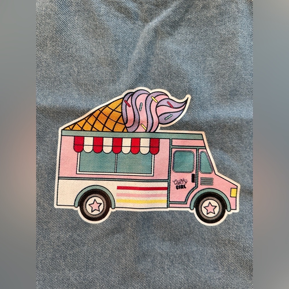 Summer fun-ice cream truck, unicorn float, and rainbow jean zippered tote bag. - Picture 2 of 6